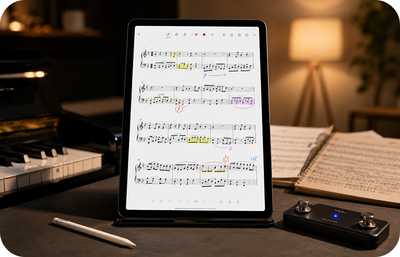 annotate PDF sheet music on Android tablet and phone